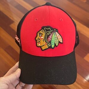 Chicago Blackhawks Black Red Authentic Pro Hat NHL Hockey Logo Patch Snap Back